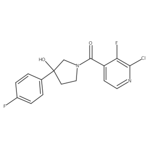 1-(2-Chloro-3-fluoropyridine-4-carbonyl)-3-(4-fluorophenyl)pyrrolidin-3-ol结构式