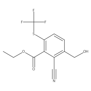 Benzoic acid, 2-cyano-3-(hydroxymethyl)-6-[(trifluoromethyl)thio]-, ethyl ester Structure