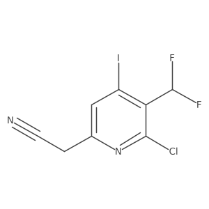 2-(6-Chloro-5-(difluoromethyl)-4-iodopyridin-2-yl)acetonitrile结构式