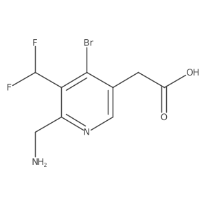2-(Aminomethyl)-4-bromo-3-(difluoromethyl)pyridine-5-acetic acid结构式