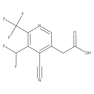 2-(4-Cyano-5-(difluoromethyl)-6-(trifluoromethyl)pyridin-3-yl)acetic acid Structure