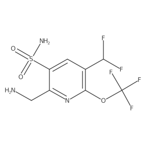 2-(Aminomethyl)-5-(difluoromethyl)-6-(trifluoromethoxy)pyridine-3-sulfonamide Structure