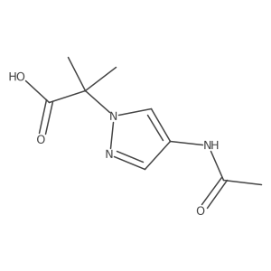 2-(4-Acetamidopyrazol-1-yl)-2-methylpropanoic acid结构式