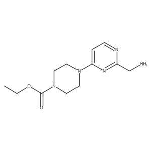 Ethyl 4-[2-(aminomethyl)pyrimidin-4-yl]piperazine-1-carboxylate结构式