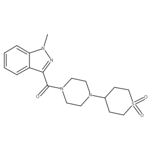 (4-(1,1-dioxidotetrahydro-2H-thiopyran-4-yl)piperazin-1-yl)(1-methyl-1H-indazol-3-yl)methanone Structure