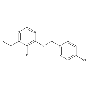N-[(4-Chlorophenyl)methyl]-6-ethyl-5-fluoropyrimidin-4-amine Structure