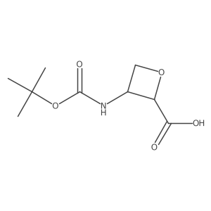 (2S,3R)-3-((Tert-butoxycarbonyl)amino)oxetane-2-carboxylic acid结构式