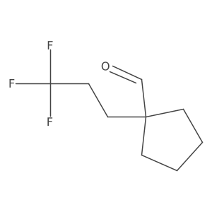1-(3,3,3-Trifluoropropyl)cyclopentane-1-carbaldehyde结构式