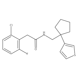 2-(2-chloro-6-fluorophenyl)-N-((1-(thiophen-3-yl)cyclopentyl)methyl)acetamide结构式