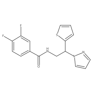N-(2-(1H-pyrazol-1-yl)-2-(thiophen-2-yl)ethyl)-3,4-difluorobenzamide Structure