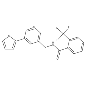 N-((5-(furan-2-yl)pyridin-3-yl)methyl)-2-(trifluoromethyl)benzamide结构式