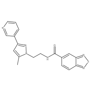 N-(2-(5-methyl-3-(pyridin-3-yl)-1H-pyrazol-1-yl)ethyl)benzo[c][1,2,5]thiadiazole-5-carboxamide Structure