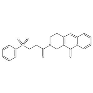 2-(3-(phenylsulfonyl)propanoyl)-3,4-dihydro-1H-dipyrido[1,2-a:4',3'-d]pyrimidin-11(2H)-one结构式