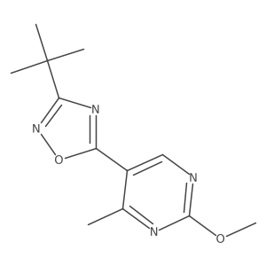 3-(Tert-butyl)-5-(2-methoxy-4-methylpyrimidin-5-yl)-1,2,4-oxadiazole Structure