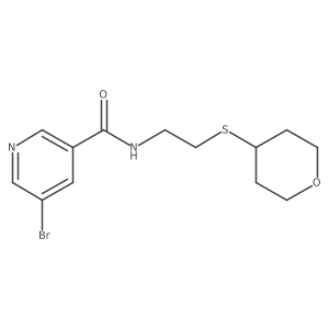 5-bromo-N-(2-((tetrahydro-2H-pyran-4-yl)thio)ethyl)nicotinamide Structure