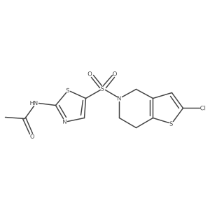 N-(5-((2-chloro-6,7-dihydrothieno[3,2-c]pyridin-5(4H)-yl)sulfonyl)thiazol-2-yl)acetamide结构式