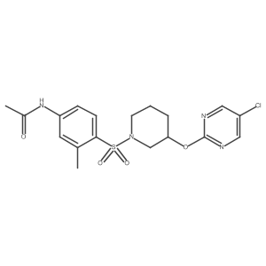 N-(4-((3-((5-chloropyrimidin-2-yl)oxy)piperidin-1-yl)sulfonyl)-3-methylphenyl)acetamide结构式