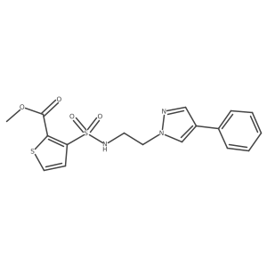 methyl 3-(N-(2-(4-phenyl-1H-pyrazol-1-yl)ethyl)sulfamoyl)thiophene-2-carboxylate Structure