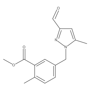 methyl 5-[(3-formyl-5-methyl-1H-pyrazol-1-yl)methyl]-2-methylbenzoate Structure