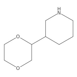 3-(1,4-Dioxan-2-yl)piperidine结构式
