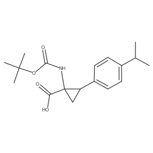 1-{[(Tert-butoxy)carbonyl]amino}-2-[4-(propan-2-yl)phenyl]cyclopropane-1-carboxylic acid结构式