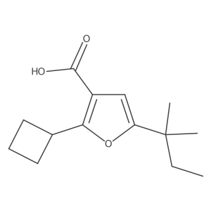 2-Cyclobutyl-5-(2-methylbutan-2-yl)furan-3-carboxylic acid结构式