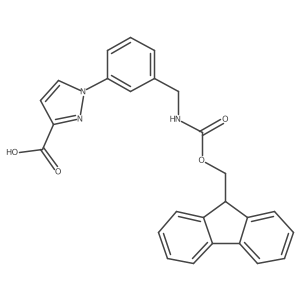 1-{3-[({[(9H-fluoren-9-yl)methoxy]carbonyl}amino)methyl]phenyl}-1H-pyrazole-3-carboxylic acid Structure