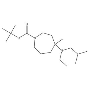 Tert-butyl 4-[ethyl(2-methylpropyl)amino]-4-methylazepane-1-carboxylate结构式
