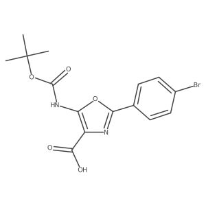 2-(4-Bromophenyl)-5-{[(tert-butoxy)carbonyl]amino}-1,3-oxazole-4-carboxylic acid结构式