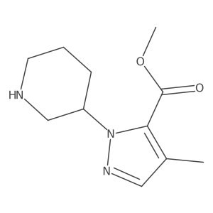 methyl 4-methyl-1-(piperidin-3-yl)-1H-pyrazole-5-carboxylate结构式
