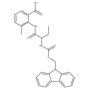 2-[2-({[(9H-fluoren-9-yl)methoxy]carbonyl}amino)butanamido]-3-fluorobenzoic acid结构式