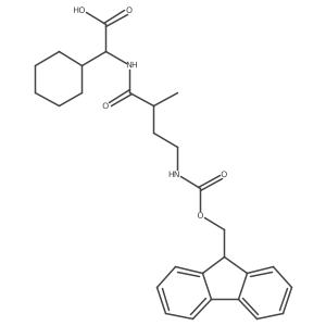 2-cyclohexyl-2-[4-({[(9H-fluoren-9-yl)methoxy]carbonyl}amino)-2-methylbutanamido]acetic acid结构式