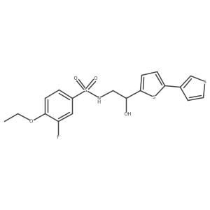 N-(2-([2,3'-bithiophen]-5-yl)-2-hydroxyethyl)-4-ethoxy-3-fluorobenzenesulfonamide结构式