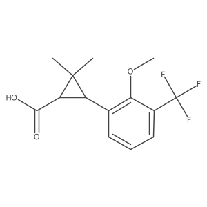 rac-(1R,3R)-3-[2-methoxy-3-(trifluoromethyl)phenyl]-2,2-dimethylcyclopropane-1-carboxylic acid Structure