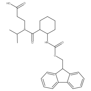 rac-3-{1-[(1R,2S)-2-({[(9H-fluoren-9-yl)methoxy]carbonyl}amino)cyclohexyl]-N-(propan-2-yl)formamido}propanoic acid结构式