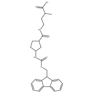 rac-4-{[(1R,3S)-3-({[(9H-fluoren-9-yl)methoxy]carbonyl}amino)cyclopentyl]formamido}-2-methylbutanoic acid Structure