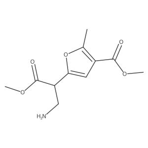 Methyl 5-(3-amino-1-methoxy-1-oxopropan-2-yl)-2-methylfuran-3-carboxylate结构式