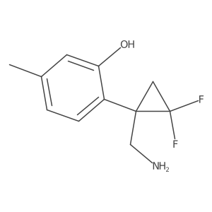 2-[1-(Aminomethyl)-2,2-difluorocyclopropyl]-5-methylphenol结构式