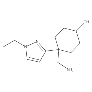 4-(aminomethyl)-4-(1-ethyl-1H-pyrazol-3-yl)cyclohexan-1-ol结构式