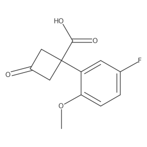 1-(5-Fluoro-2-methoxyphenyl)-3-oxocyclobutane-1-carboxylic acid Structure