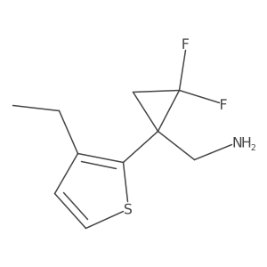 [1-(3-Ethylthiophen-2-yl)-2,2-difluorocyclopropyl]methanamine Structure