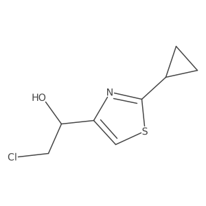 2-Chloro-1-(2-cyclopropyl-1,3-thiazol-4-yl)ethan-1-ol Structure