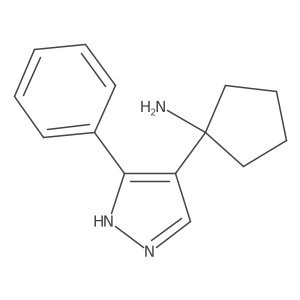 1-(3-phenyl-1H-pyrazol-4-yl)cyclopentan-1-amine结构式