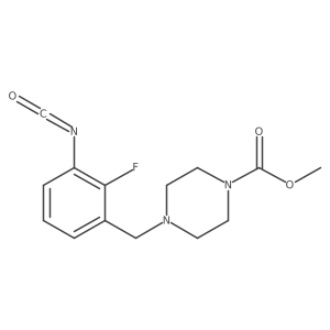 Methyl 4-(2-fluoro-3-isocyanatobenzyl)piperazine-1-carboxylate结构式