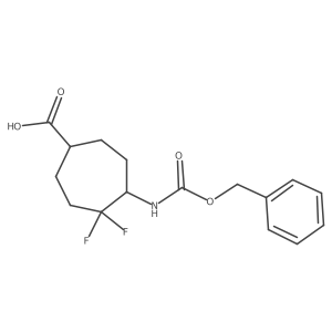 4,4-Difluoro-5-(phenylmethoxycarbonylamino)cycloheptane-1-carboxylic acid Structure
