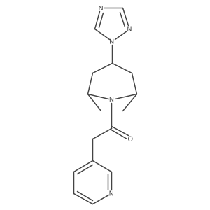 1-((1R,5S)-3-(1H-1,2,4-triazol-1-yl)-8-azabicyclo[3.2.1]octan-8-yl)-2-(pyridin-3-yl)ethan-1-one结构式
