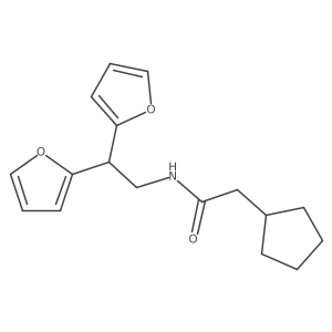 2-cyclopentyl-N-(2,2-di(furan-2-yl)ethyl)acetamide结构式