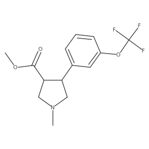 Methyl 1-methyl-4-[3-(trifluoromethoxy)phenyl]pyrrolidine-3-carboxylate结构式