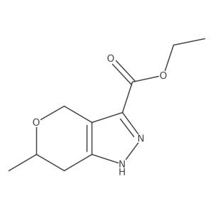 Ethyl 6-methyl-1,4,6,7-tetrahydropyrano[4,3-c]pyrazole-3-carboxylate结构式