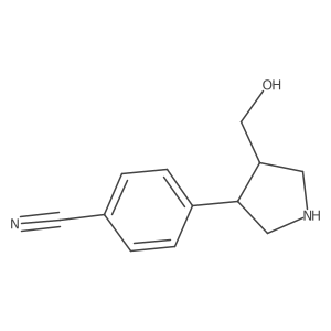 4-(4-(Hydroxymethyl)pyrrolidin-3-yl)benzonitrile Structure